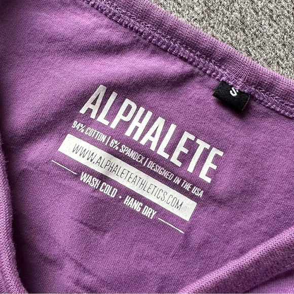 Alphalete Purple Crop Front Tie Workout Tank Top Small - Picture 3 of 3